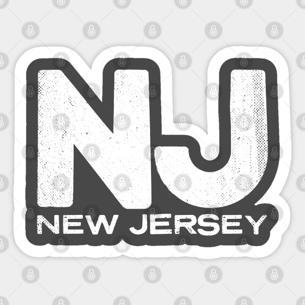 NJ New Jersey State Vintage Typography Sticker by Commykaze